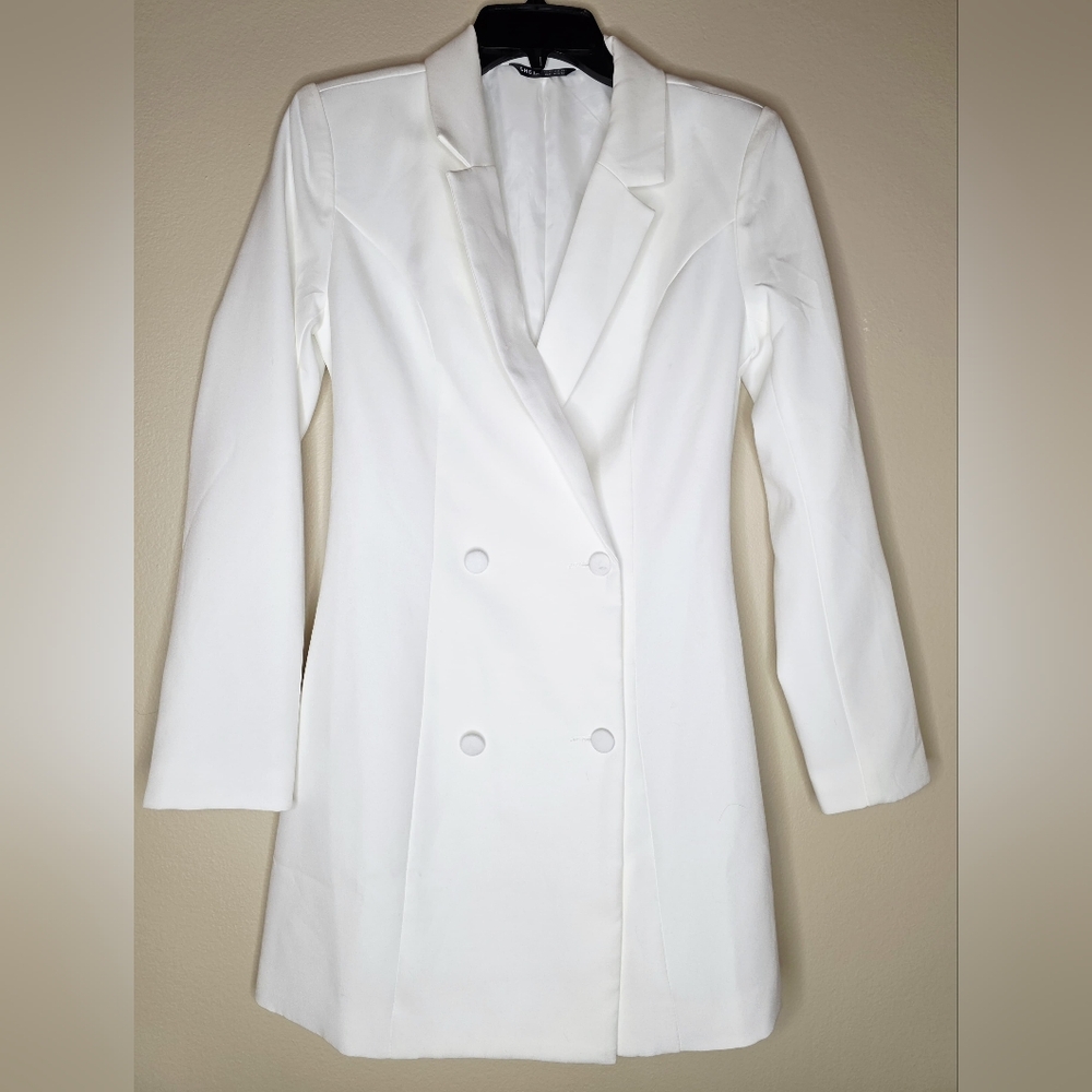 Shein Women's White Double Button Long Sleeve Jacket Size XS